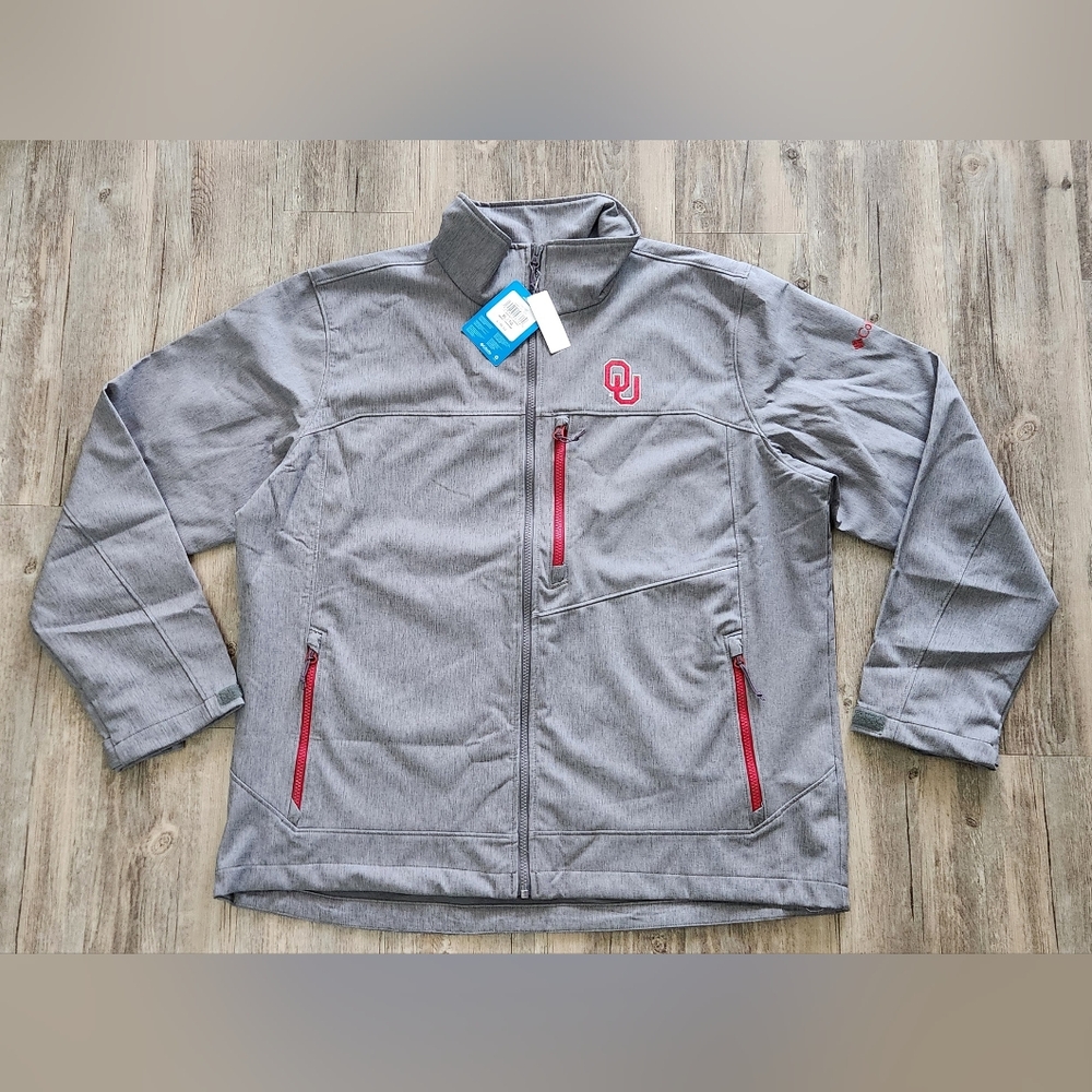Columbia Gray Oklahoma Sooners Ascender II‎ Full-Zip Jacket softshell Large